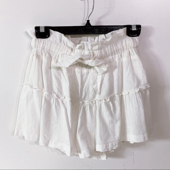Princess Polly High Waisted Tie White Shorts - Picture 4 of 8